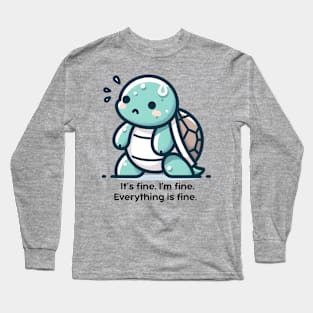 Sweaty Sprinter Turtle - Cute Workout Motivation Long Sleeve T-Shirt